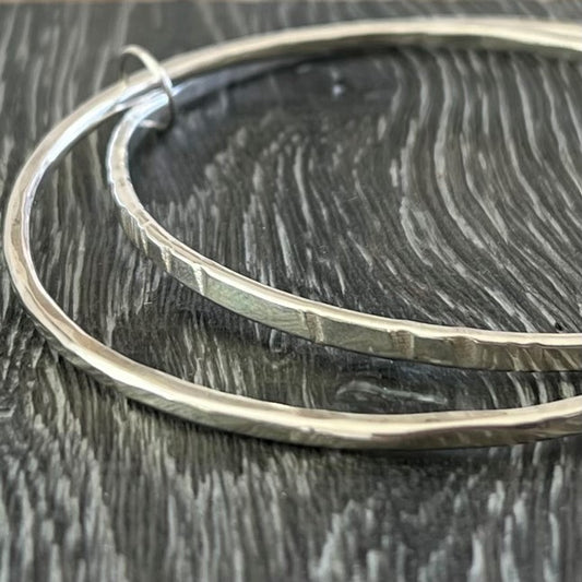 Set of 2 Forged Bangle Bracelets