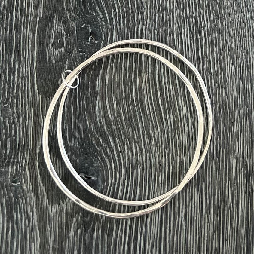 Set of 2 Forged Bangle Bracelets