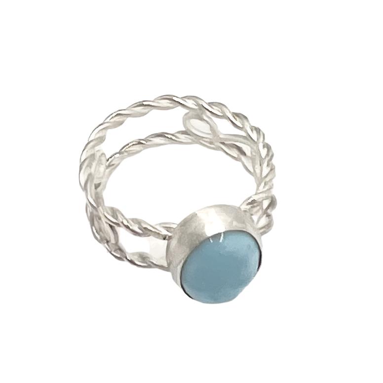 Larimar and Sterling Ring